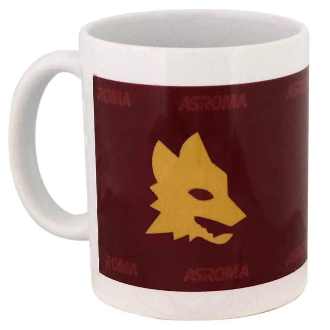 AS Roma Bordeaux Ceramic Mug with Yellow She-Wolf Head Logo Best