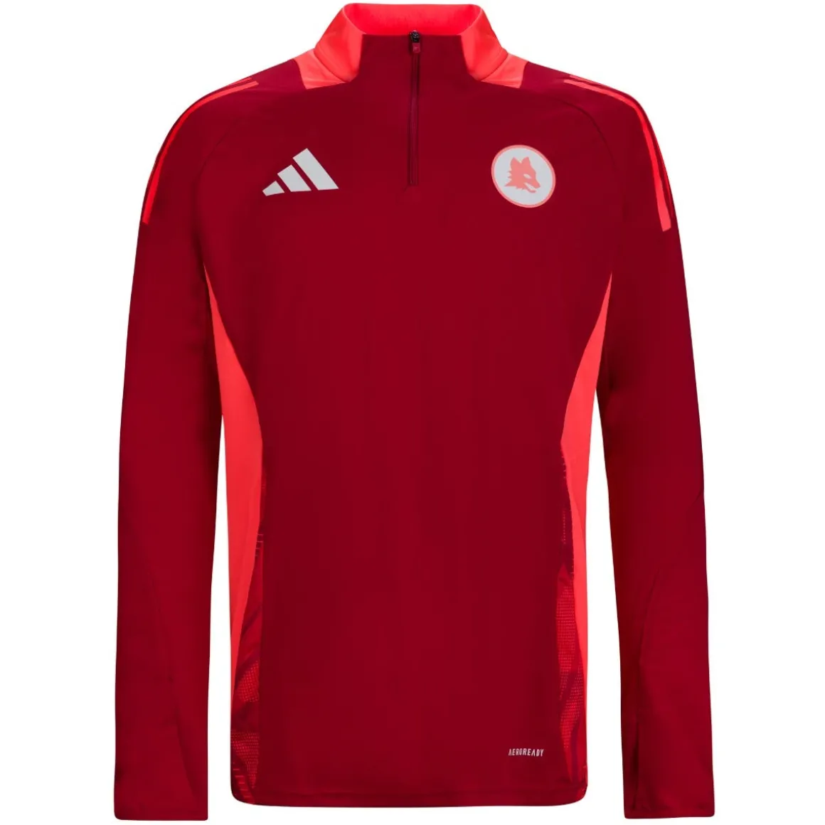 AS Roma Coach Half Zip Training Jersey, Red, Men New