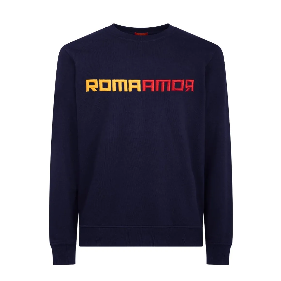 AS Roma crewneck sweatshirt embroidered ROMAMOR logo, Adult, Blue Store