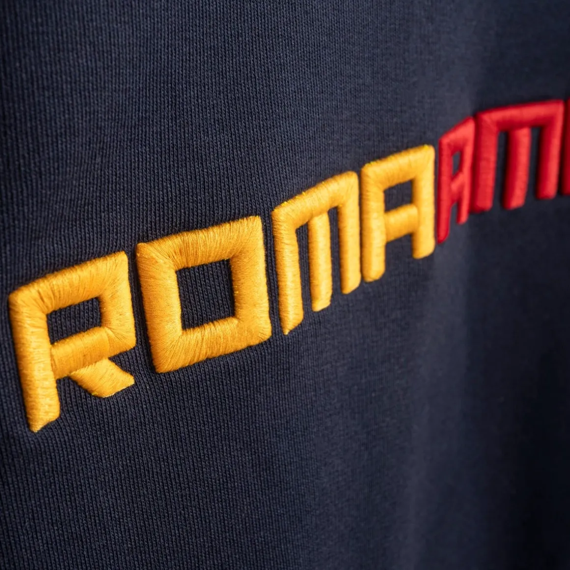 AS Roma crewneck sweatshirt embroidered ROMAMOR logo, Adult, Blue Store