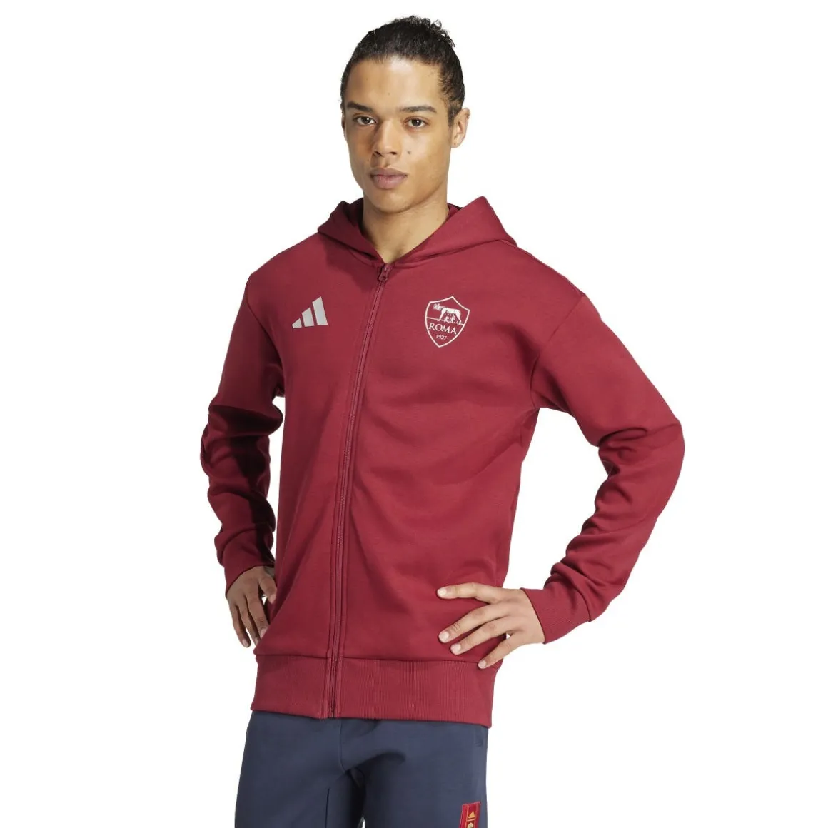 AS Roma Full Zip Sweatshirt, Red, Men Best Sale