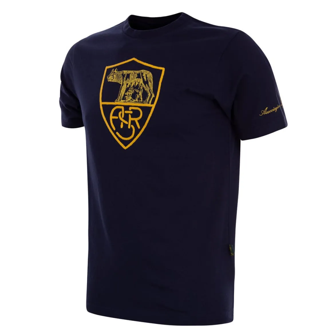 AS Roma Heritage Crest logo T-shirt, Men, Blue Fashion