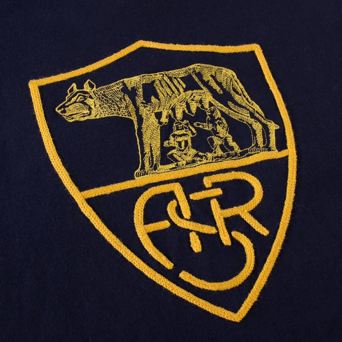 AS Roma Heritage Crest logo T-shirt, Men, Blue Fashion