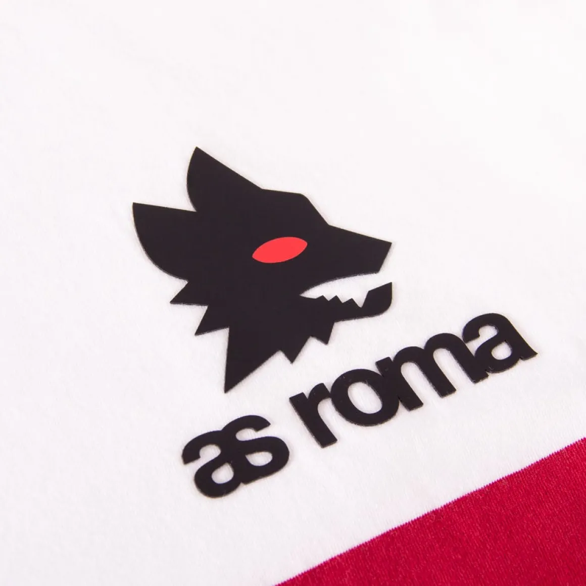 AS Roma retro striped T-shirt and Lupetto logo, Adult, White Shop