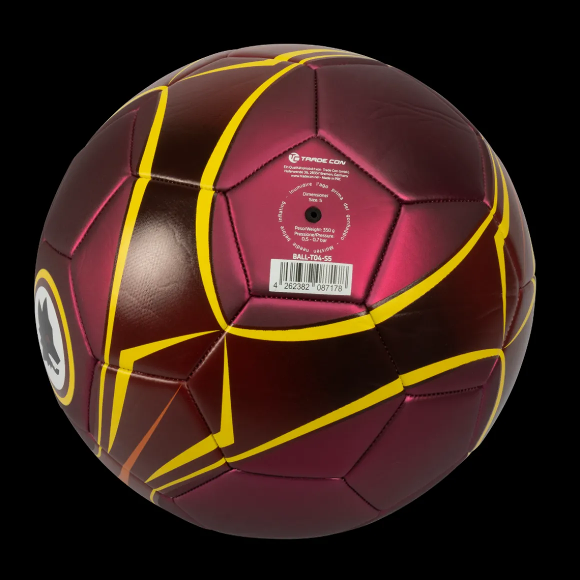 AS Roma soccer ball metallic finish and Lupo Logo, Size 5 Shop