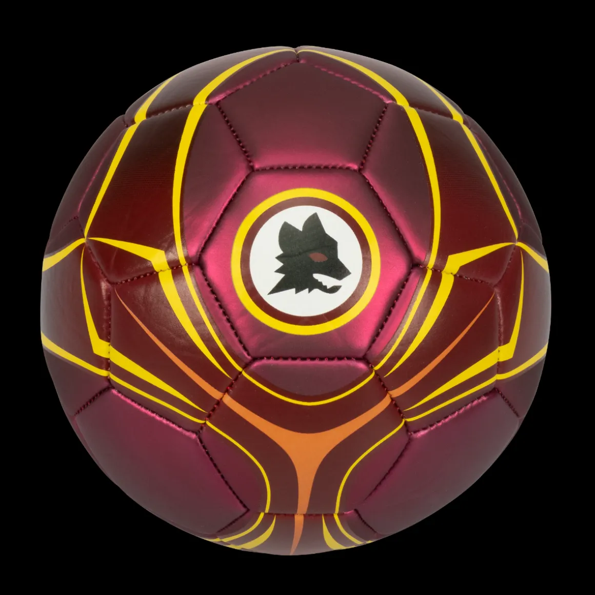 AS Roma soccer ball metallic finish and Wolf Logo, Size 1 Best Sale
