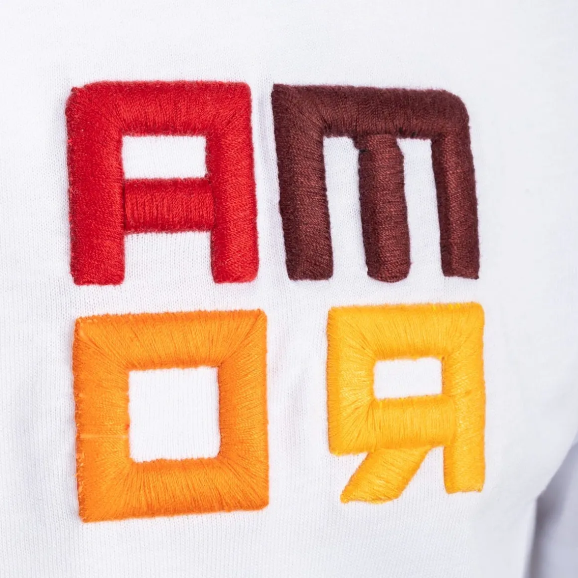 AS Roma T-shirt large embroidered logo ROMAMOR, Adult, White Store