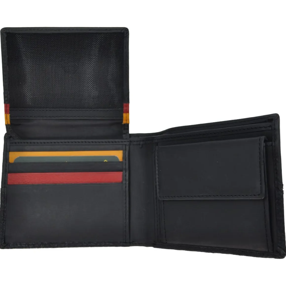 AS Roma ASR Leather Wallet and Keychain Gift Set, Black Cheap