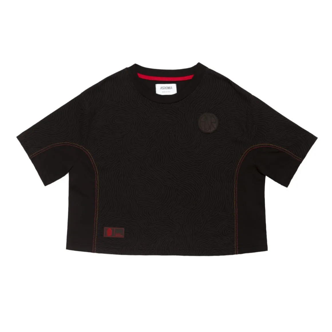 AS Roma ASR logo cropped T-shirt, Women, Black Clearance