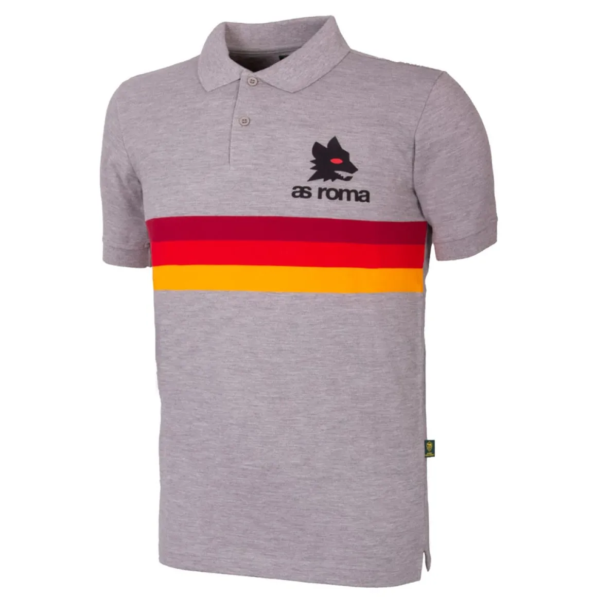 AS Roma Retro striped polo shirt with logo Lupetto, Adult, Grey Fashion