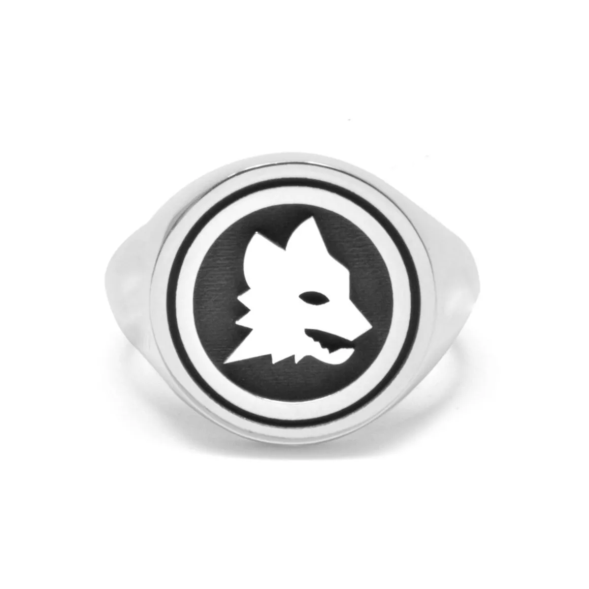 AS Roma Signet Ring X Nove25 Round Lupa Seal, Unisex, Sterling Silver Shop