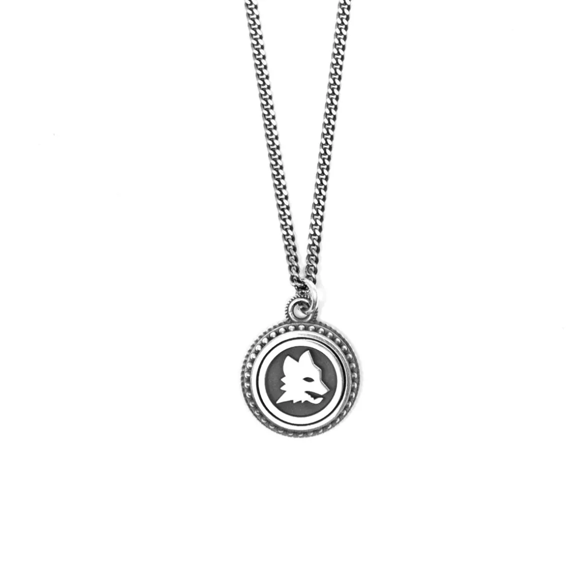 AS Roma Snake Chain Necklace X Nove25 Lupa Pendant, Unisex, Sterling Silver Online