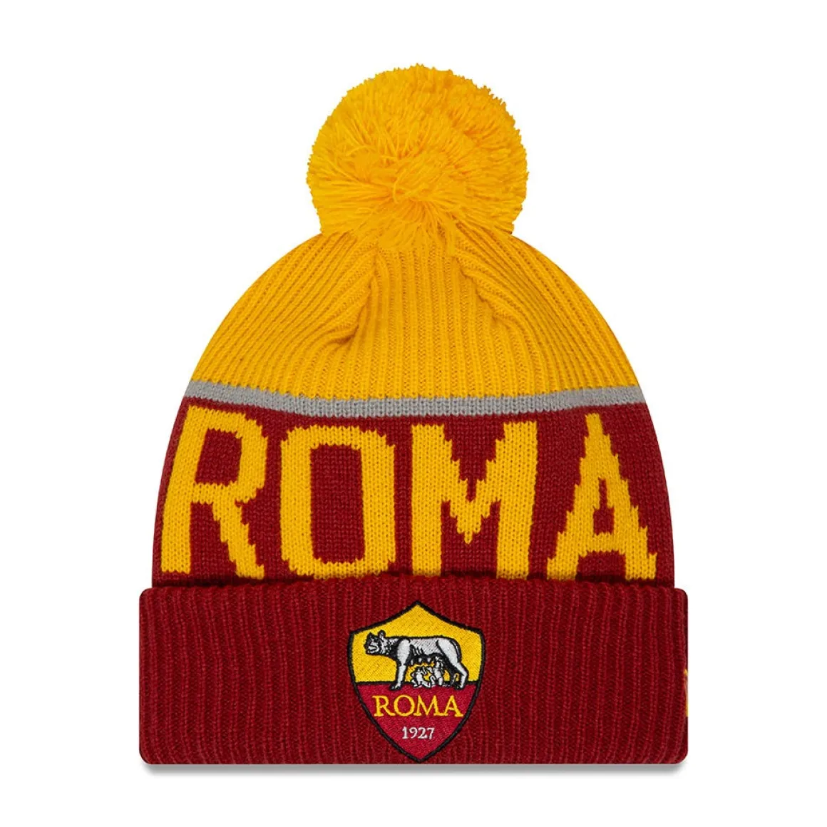 AS Roma Sport Knit Logo Crest Beanie, Adult, Red Clearance