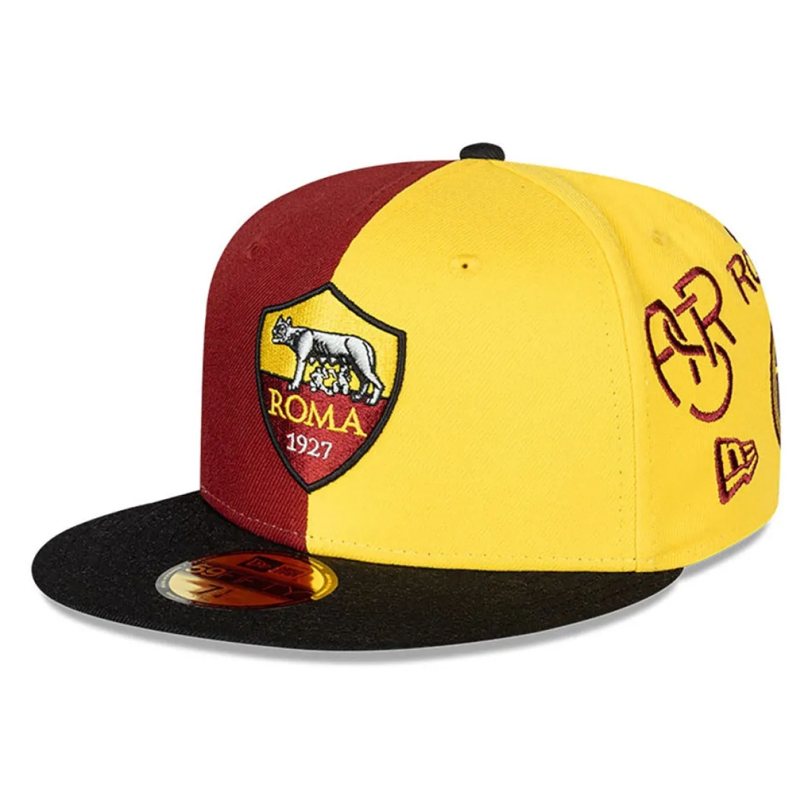 AS Roma Two-tone cap Limited Edition Crest logo 59Fifty New Era X , Adult, Red Cheap